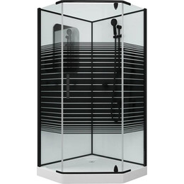 Душевое кабина Grossman Classic 90x90 см GR271D, чёрный/узор - фото 