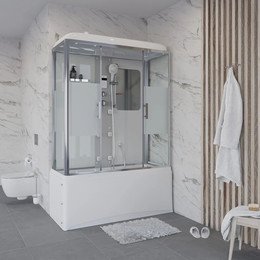 Гидробокс Niagara Ultra NG-3150-01 150x70 см, хром/прозрачное/матовое (безсиликоновая сборка) - фото 