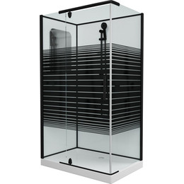 Душевое кабина Grossman Classic 120x80 см GR272QL L, чёрный/узор - фото 