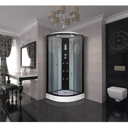 Гидробокс Niagara Ultra NG-1902-01 100x100 см, черный/тонированное (безсиликоновая сборка) - фото 