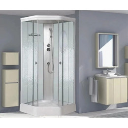 Душевая кабина Niagara Ultra NG-2306-01 90x90 см, белый/прозрачное/узор (безсиликоновая сборка) - фото 