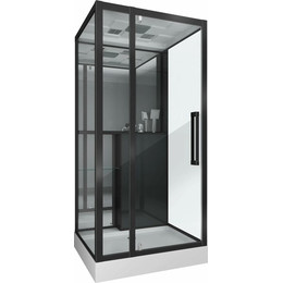 Душевое кабина Grossman 90x100 см GR266, чёрный/прозрачное - фото 