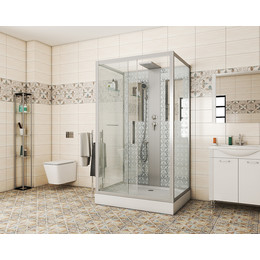 Душевая кабина Niagara Luxe NG-7711WBK 120x90 см, серебро/прозрачное - фото 