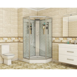 Душевая кабина Niagara Luxe NG-7717WBK 100x100 см, серебро/прозрачное - фото 