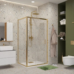 Душевое ограждение Niagara Nova 100x90 см NG-42-10AG-NG-A90G, золото/прозрачное - фото 