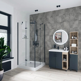 Душевое ограждение Niagara Nova 100x100 см NG-6814-08 BLACK, черный/прозрачное - фото 