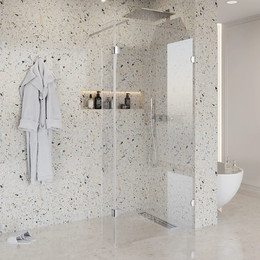 Душевая перегородка Niagara Nova 100 см NG-662-10 с кронштейном, хром/прозрачное - фото 