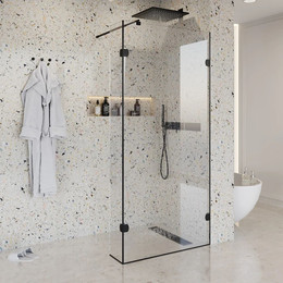 Душевая перегородка Niagara Nova 110 см NG-682-11BLACK с кронштейном, черный/прозрачное - фото 