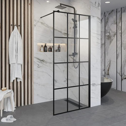 Душевая перегородка Niagara Nova 100 см NG-685-10BLACK с кронштейном, черный/прозрачное - фото 