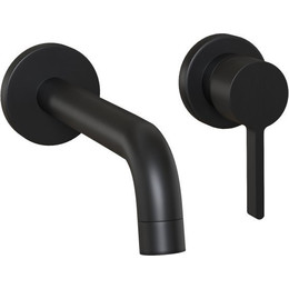 Смеситель для раковины настенный Paini Brera 74PZ208, чёрный матовый - фото 