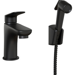 Смеситель для раковины с гигиеническим душем Paini Laguna LAYO205/574, черный - фото 