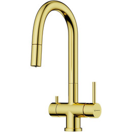 Смеситель для кухни Omoikiri Akita-S LG 4994350, светлое золото - фото 