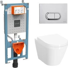 Инсталляция с подвесным безободковым унитазом Vitra Integra Round L-Box 9004B003-7202 - фото 