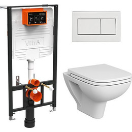 Инсталляция с подвесным безободковым унитазом Vitra S-20 L-Box 9004B003-7207 - фото 