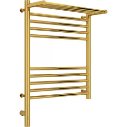 Полотенцесушитель электрический Сунержа Богема с полкой 3.0 П10 600x500 мм (прямая перемычка) 03-5806-6050 L, золото - фото 