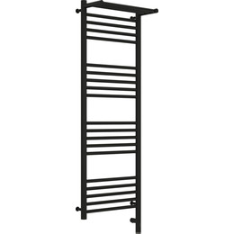 Полотенцесушитель электрический Сунержа Богема с полкой 3.0 П20 1200x400 мм (прямая перемычка) 31-5807-1240 R, чёрный матовый - фото 