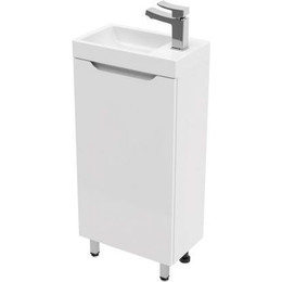 Тумба напольная с раковиной Mirsant Soho quadro 40 см (раковина Fest-40), белый - фото 