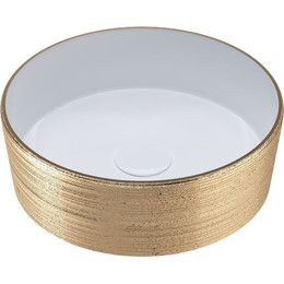 Раковина-чаша Grossman Color 35 см GR-5010GW, золото/белый - фото 