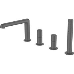 Смеситель для ванны BelBagno Uno UNO-BVD4-NERO, чёрный матовый, Цвет производителя: чёрный матовый - фото 