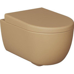 Унитаз подвесной безободковый Ambassador Abner 103T20501R, темно-бежевый матовый, Цвет производителя: коричневый - фото 