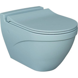 Унитаз подвесной безободковый Ambassador Nord 133T20801, голубой матовый, Цвет производителя: синий - фото 