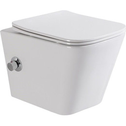 Унитаз-биде подвесной безободковый BelBagno Due BB3103CHR-BS/SC с крышкой микролифт - фото 