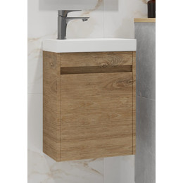 Тумба подвесная с раковиной Art&Max Family-M-400-1D-SO-HG 40 см, дуб харбор золотой - фото 