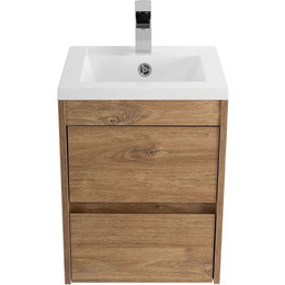 Тумба подвесная с раковиной Art&Max Family-M-400-2C-SO-HG 40 см, Дуб харбор золотой - фото 