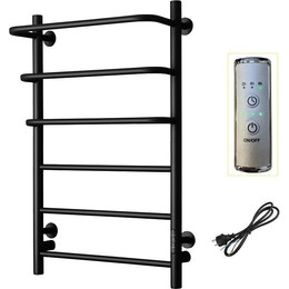 Полотенцесушитель электрический Тругор Пэк сп 19 П6 500х800 мм (возможность скрытого подключения) 00-00045111, чёрный - фото 