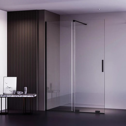 Душевая перегородка Veconi Premium Trento 120 см PTDW-50B-120-01-C4 (стекло 8 мм) с кронштейном в комплекте, черный/прозрачное - фото 