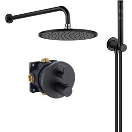 Душевая система для душа с термостатом Kludi Nova Fonte 208313915, черный матовый - фото 
