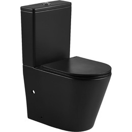 Унитаз-компакт безободковый Azario Vetro AZ-2149-MB с крышкой микролифт, черный матовый, Цвет производителя: чёрный - фото 