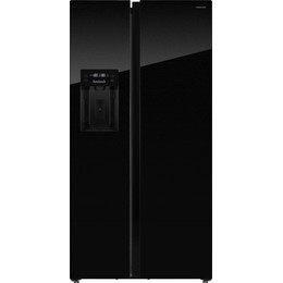 Холодильник Side by Side Hiberg RFS-650DX NFGB inverter, чёрное мерцающее стекло - фото 