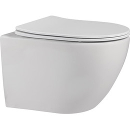 Унитаз подвесной безободковый Abber Bequem AC1100MW с крышкой микролифт, белый матовый - фото 