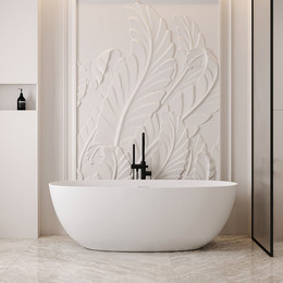 Ванна отдельностоящая Abber Stein 150x72 см AS9624-1.5, белый матовый, Размер - мм: 1500х700 - фото 