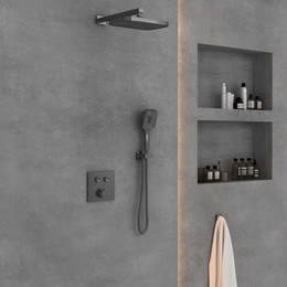 Душевая система для душа Vincea VSFW-4211GM, вороненая сталь - фото 