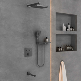 Душевая система для ванны Vincea VSFW-4311RGM, вороненая сталь - фото 