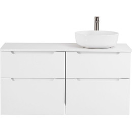 Тумба подвесная со столешницей BelBagno Etna 120 см ETNA-H60-600-2C-SO-BL-P+EK-120-AS-BL-R, Цвет фасада: Bianco Lucido - фото 