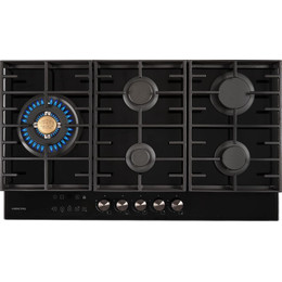 Газовая варочная поверхность Hiberg VM 9155 B (чёрное стекло) - фото 