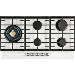 Газовая варочная поверхность Hiberg VM 9155 W (белое стекло) - фото 