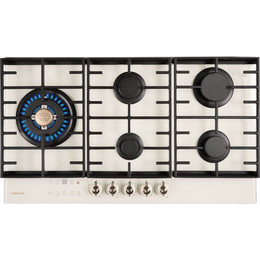 Газовая варочная поверхность Hiberg VM 9155 Y (бежевое стекло) - фото 