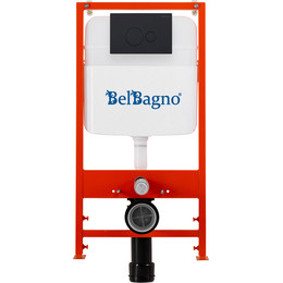 Инсталляция для унитаза BelBagno BB026/BB084NERO (кнопка смыва черная матовая) - фото 