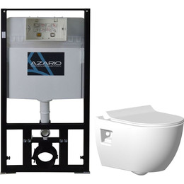 Инсталляция Azario с подвесным безободковым унитазом Seramiksan Ocean plus - фото 