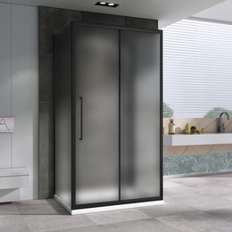 Душевое ограждение Abber Schwarzer Diamant 160x80 см AG30160BMH-S80BM-S80BM, чёрный/матовое - фото 