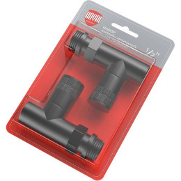 Вентиль для радиатора прямой Royal Thermo Piano 1/2" RTE 56.0011, чёрный - фото 