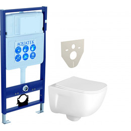 Инсталляция Aquatek Set Дива INS-0000012 с подвесным безободковым унитазом Aquatek AQ2012-00 - фото 