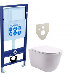 Инсталляция Aquatek Set Классик INS-0000012 с подвесным безободковым унитазом Aquatek AQ1111-00 - фото 