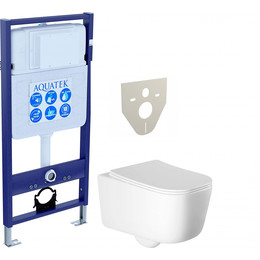 Инсталляция Aquatek Set Лугано INS-0000012 с подвесным безободковым унитазом Aquatek AQ2002-00 - фото 