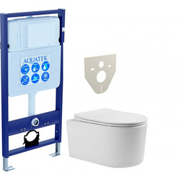 Инсталляция Aquatek Set Мия INS-0000012 с подвесным безободковым унитазом Aquatek AQ2004-00 - фото 