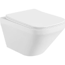 Унитаз подвесной безободковый Aquatek Лира AQ1155-00 с тонкой крышкой микролифт - фото 